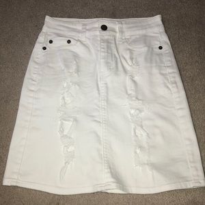 White Jean Skirt